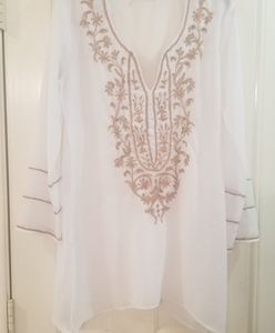 White Embroidered Cover Up